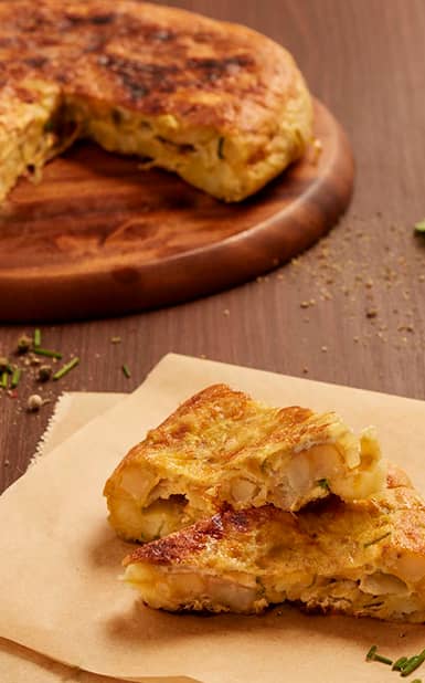 Tortilha de batata e cebolinho