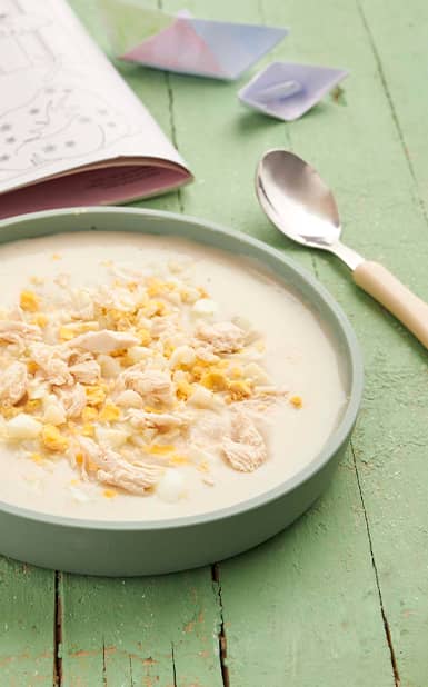 Creme de arroz com galinha