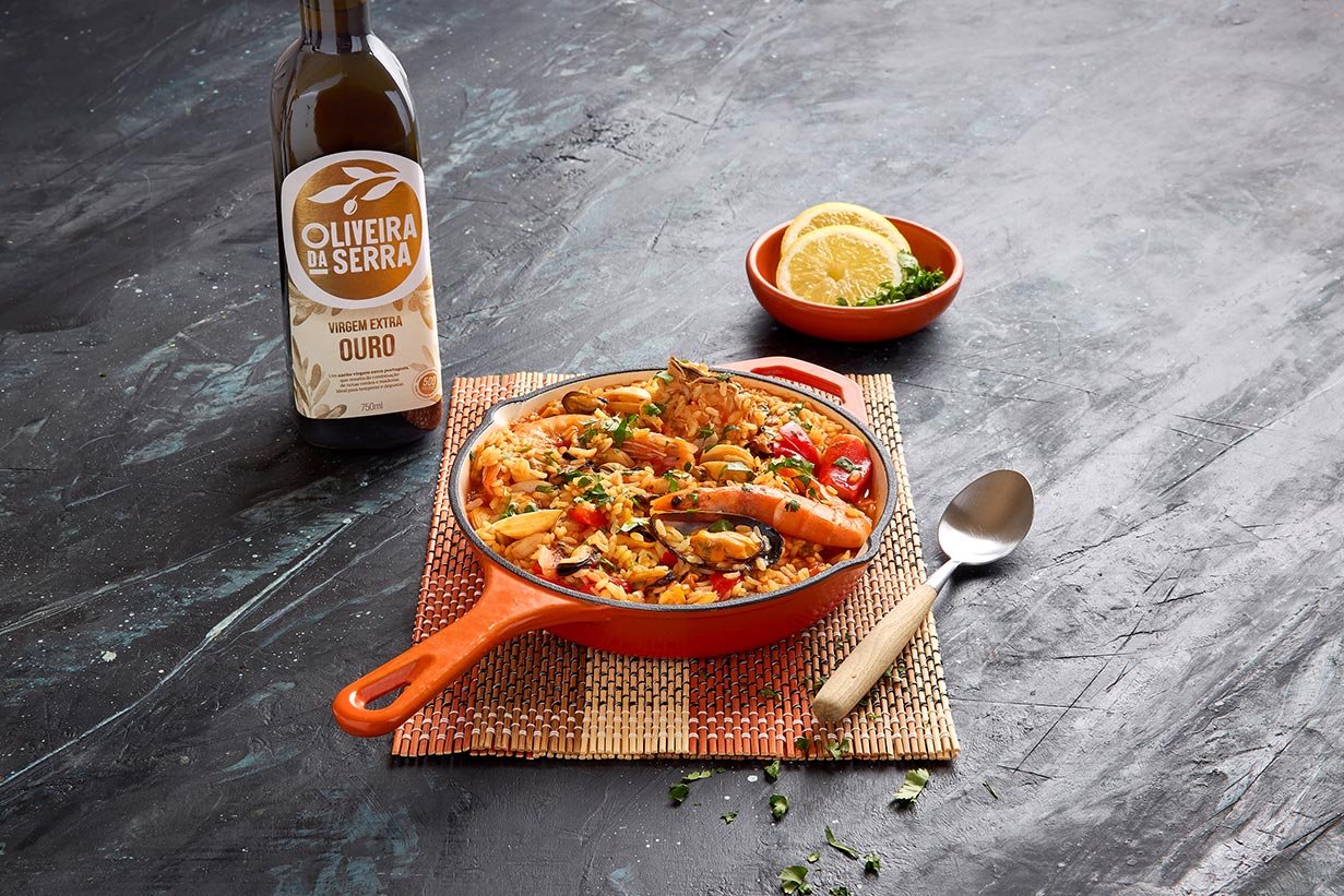 Arroz de marisco congelado