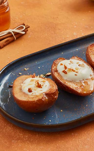 Pêras Assadas Com Balsâmico e Mel