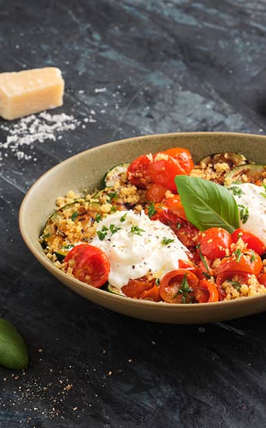 Salada de Legumes Assados Com Burrata