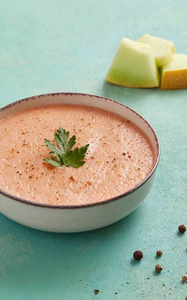 Sopa fria de meloa e tomate