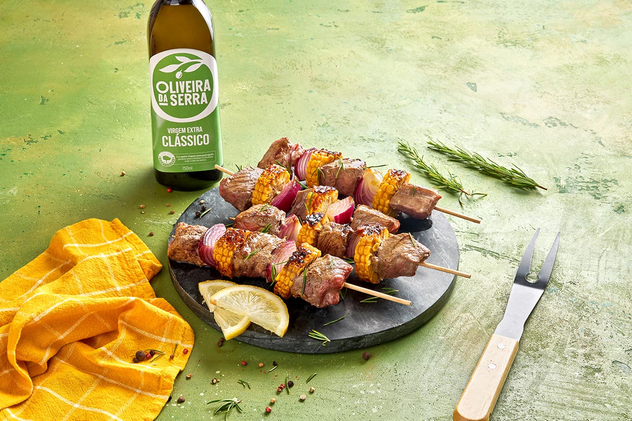 Espetadas de novilho e maçaroca