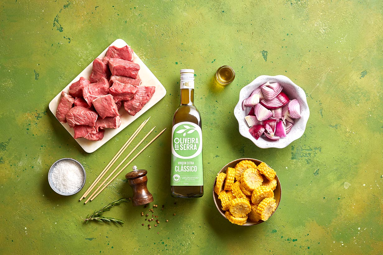 Espetadas de novilho e maçaroca