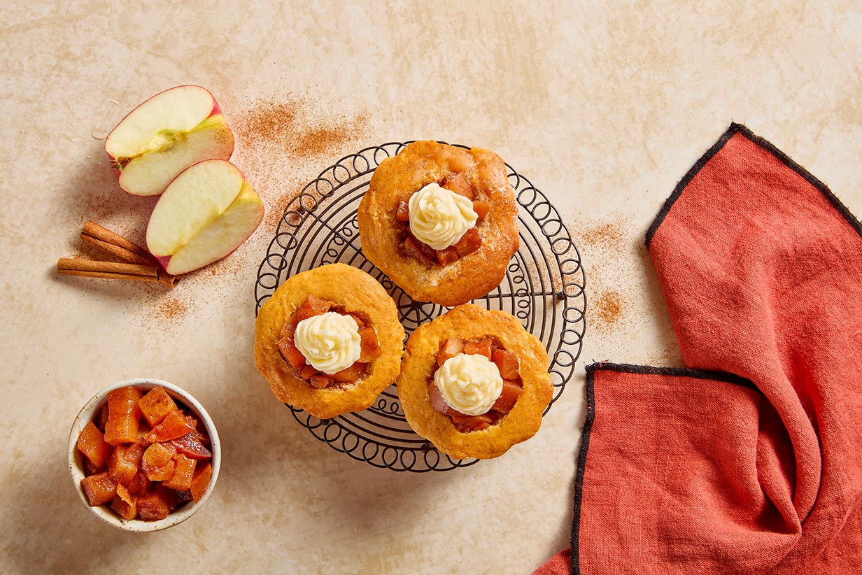 Cupcakes de maçã e canela