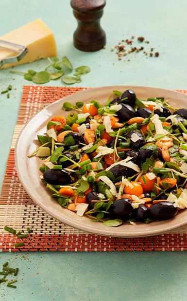 Salada de uvas com queijo da ilha